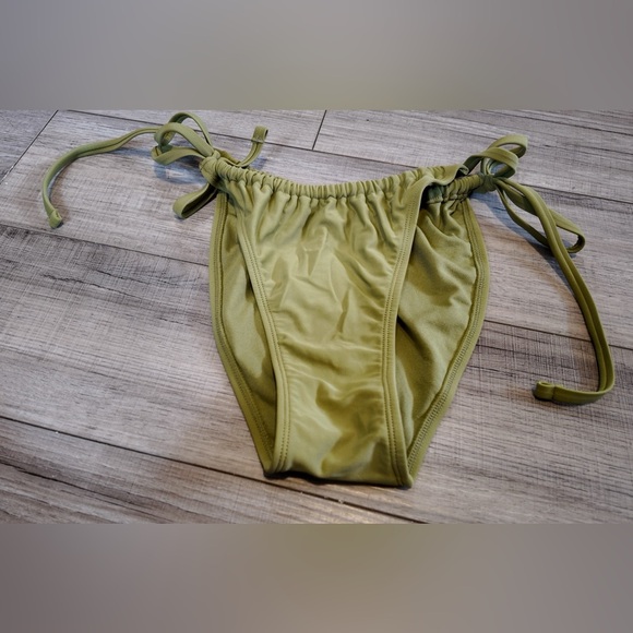 Xhilaration Olive High Leg Bikini Bottom L NWT Swim Juniors 11-13 Women 8-10 - Picture 2 of 10